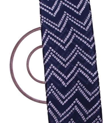 Navy Blue Colour Digital Bandhani Print Viscose Chinon Silk Fabric